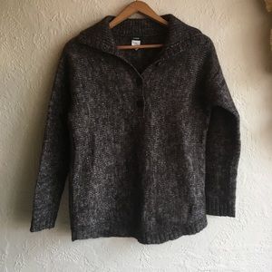 J Crew Alpaca/wool mottled shawl collar sweater
